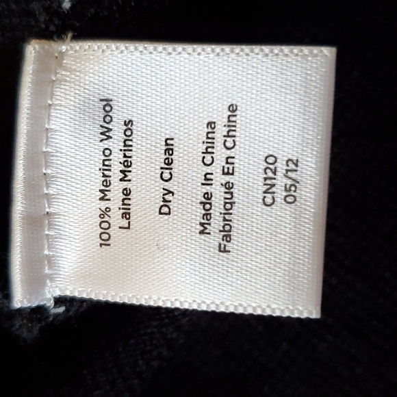 Talbots Black Merino Wool Midi Sweater Dress Long Sleeve L Petite - Picture 7 of 14